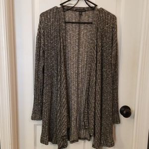 Black white and gray marled lightweight cardigan
